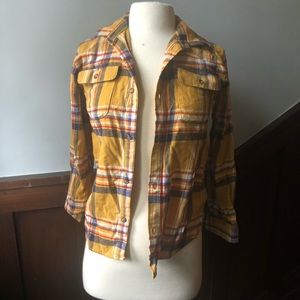 Girls Old Navy yellow Flannel button up